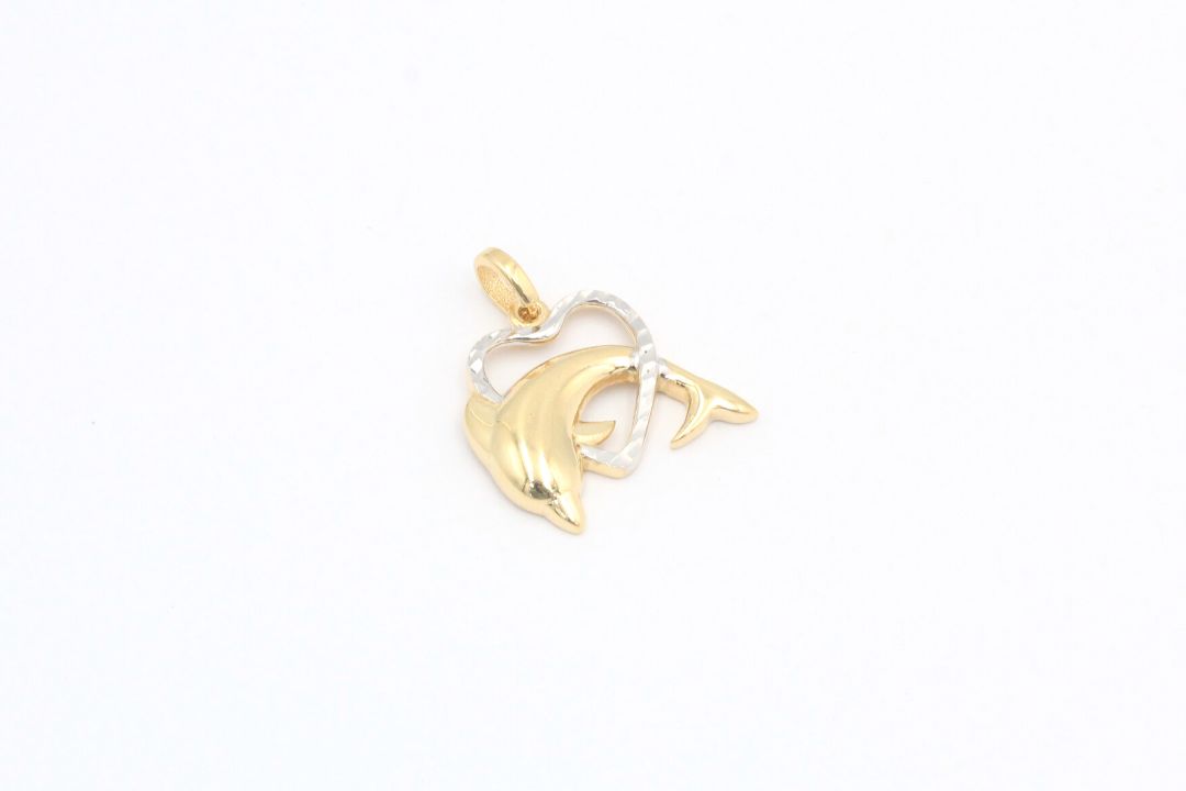 Dije de Delfín con Corazón Diamantado mod. 4044