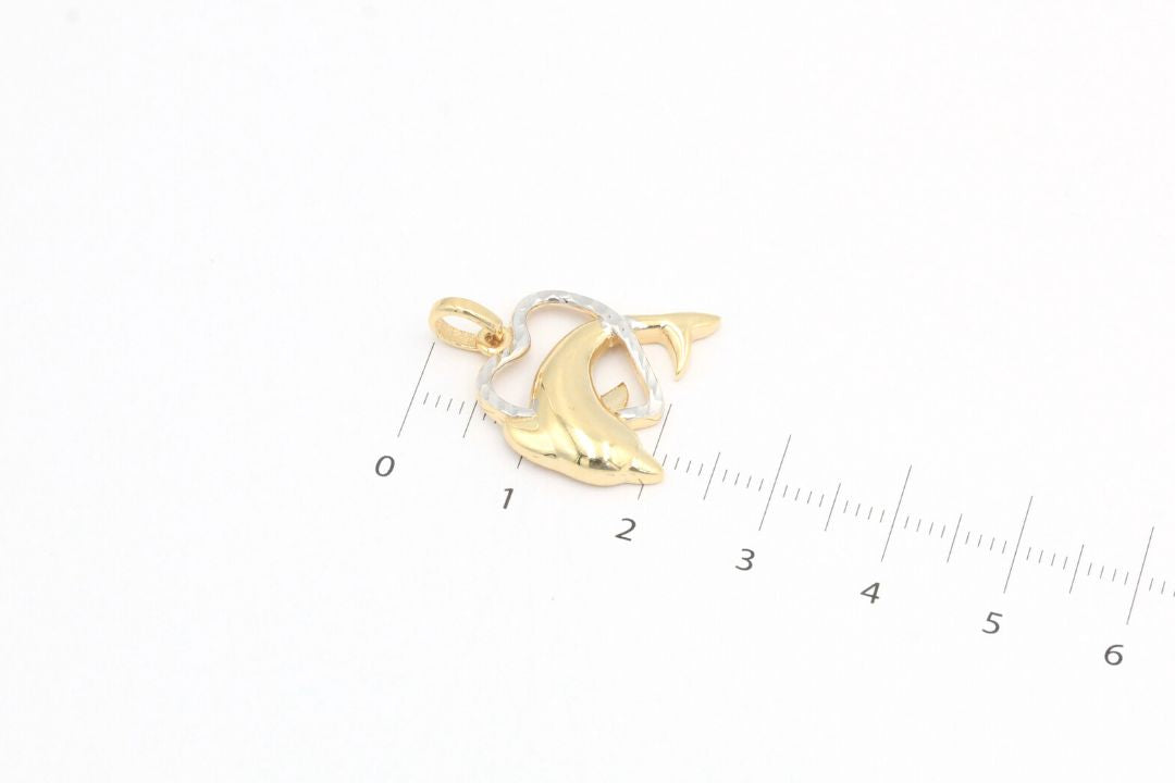 Dije de Delfín con Corazón Diamantado mod. 4044