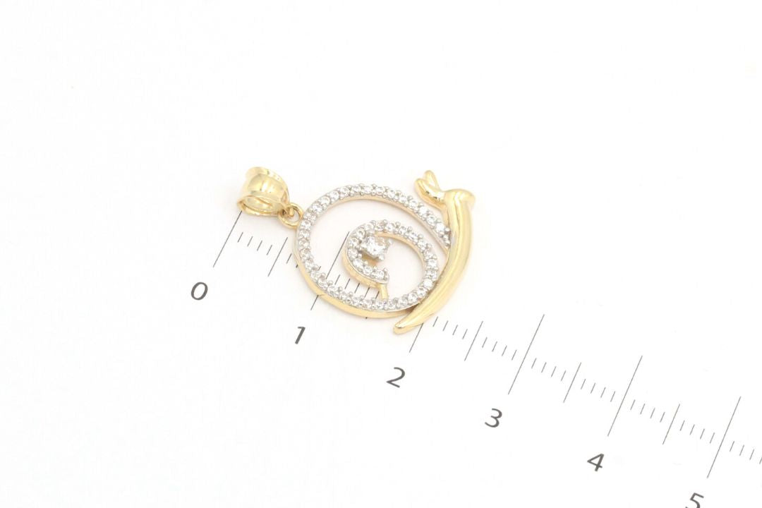Dije de Oro 14k Caracol con Incrustación de Zirconias mod. 4048