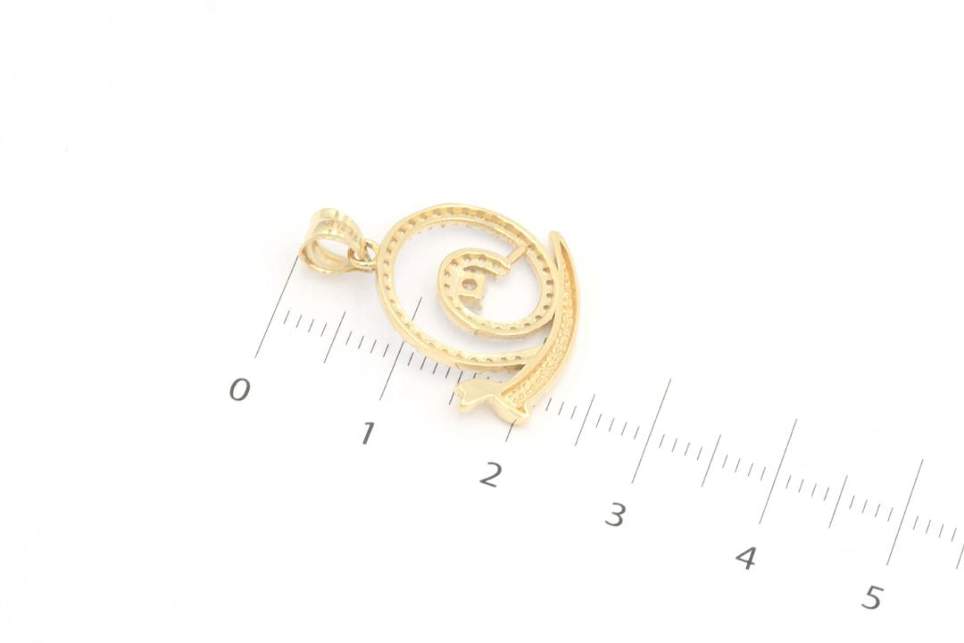 Dije de Oro 14k Caracol con Incrustación de Zirconias mod. 4048