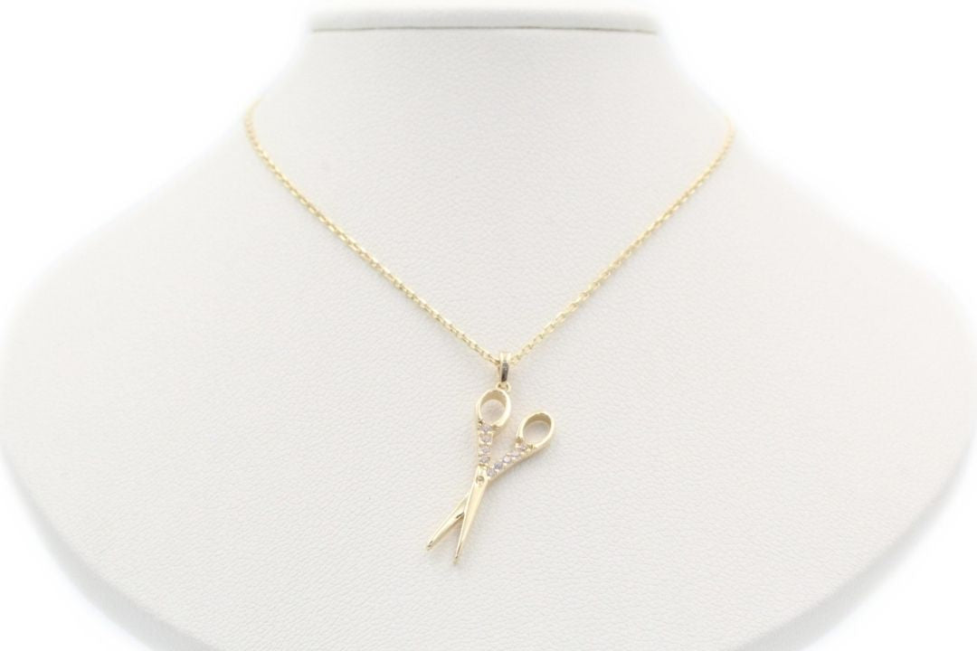 Gargantilla de Oro 14k con Dije de Estilista con Zirconias mod. 2400