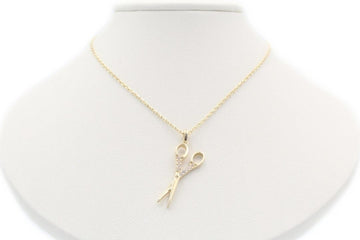 Gargantilla de Oro 14k con Dije de Estilista con Zirconias mod. 2400