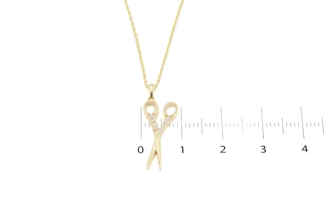 Gargantilla de Oro 14k con Dije de Estilista con Zirconias mod. 2400