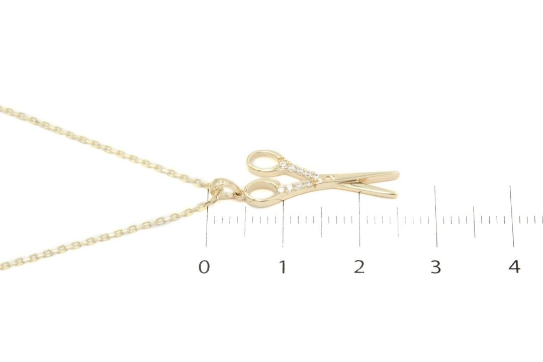 Gargantilla de Oro 14k con Dije de Estilista con Zirconias mod. 2400