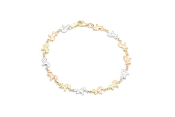 Pulsera de Oro 14k con Eslabones de Caballito Hueco mod. 4272