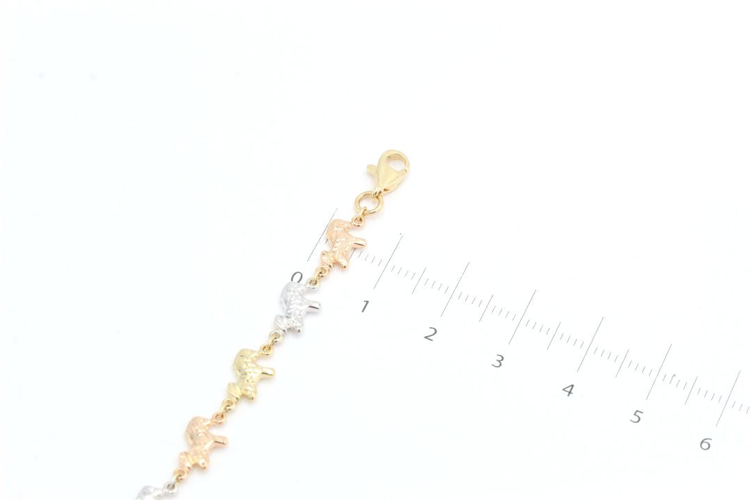 Pulsera de Oro 14k con Eslabones de Caballito Hueco mod. 4272